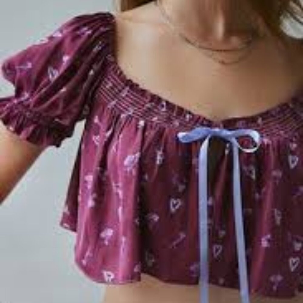 NWT Out From Under Grace Satin Flyaway Top XS